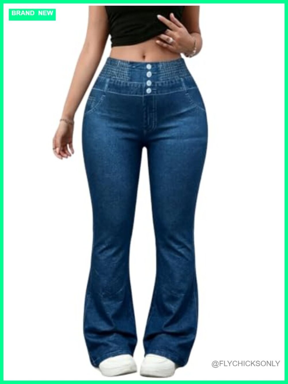 Plus Size Wide Leg Pull On Stretch Pants Leggings High Waist